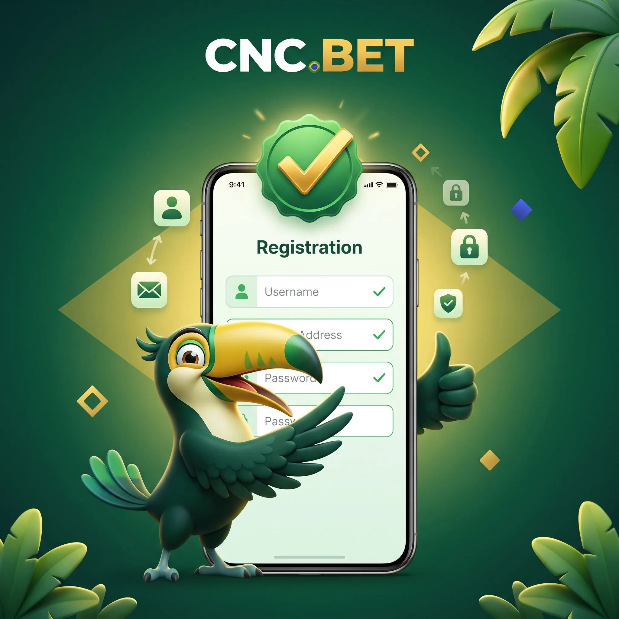 Cadastro de conta CNC Bet e validação para o primeiro Pix